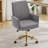 UpholsteredHome Office Chair with Golden Metal Base,Adjustable Desk Chair Swivel Office Chair-732976241