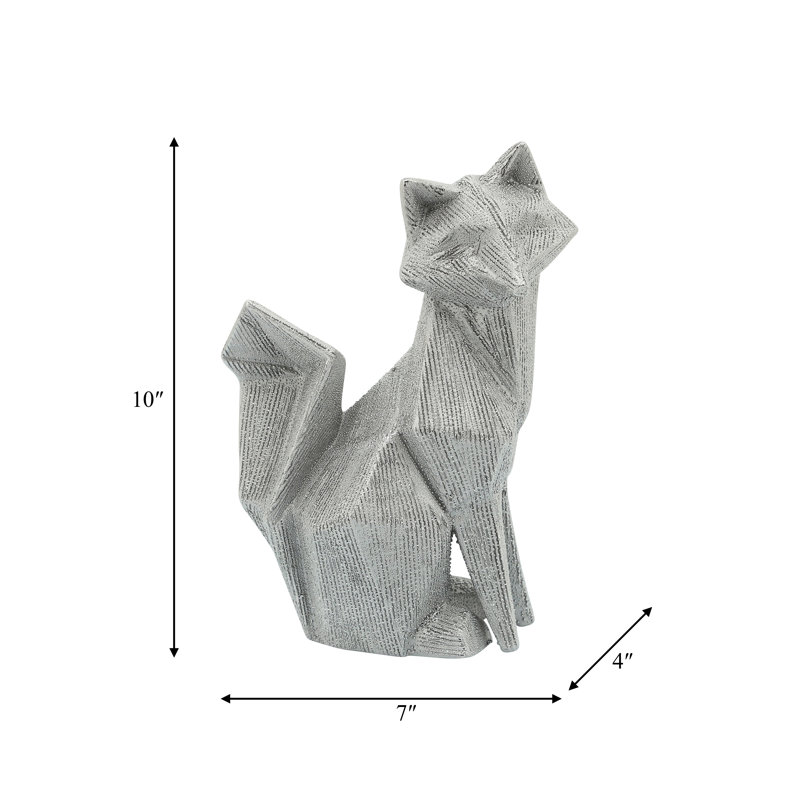 Figurine de renard en céramique, Argent