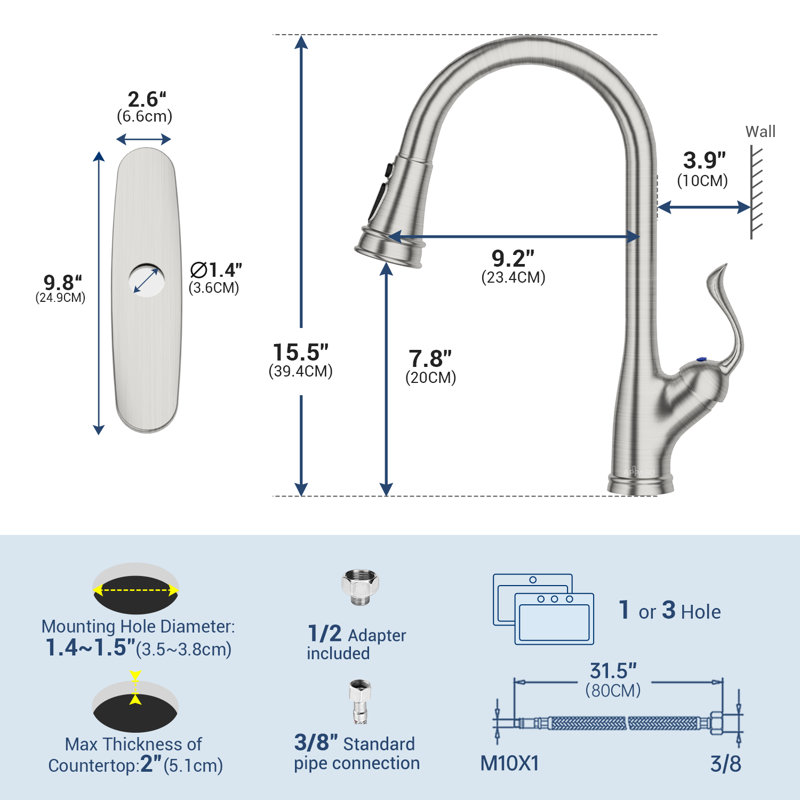 Brushed Nickel High-Arc Pull-Out Spray Kitchen Faucet