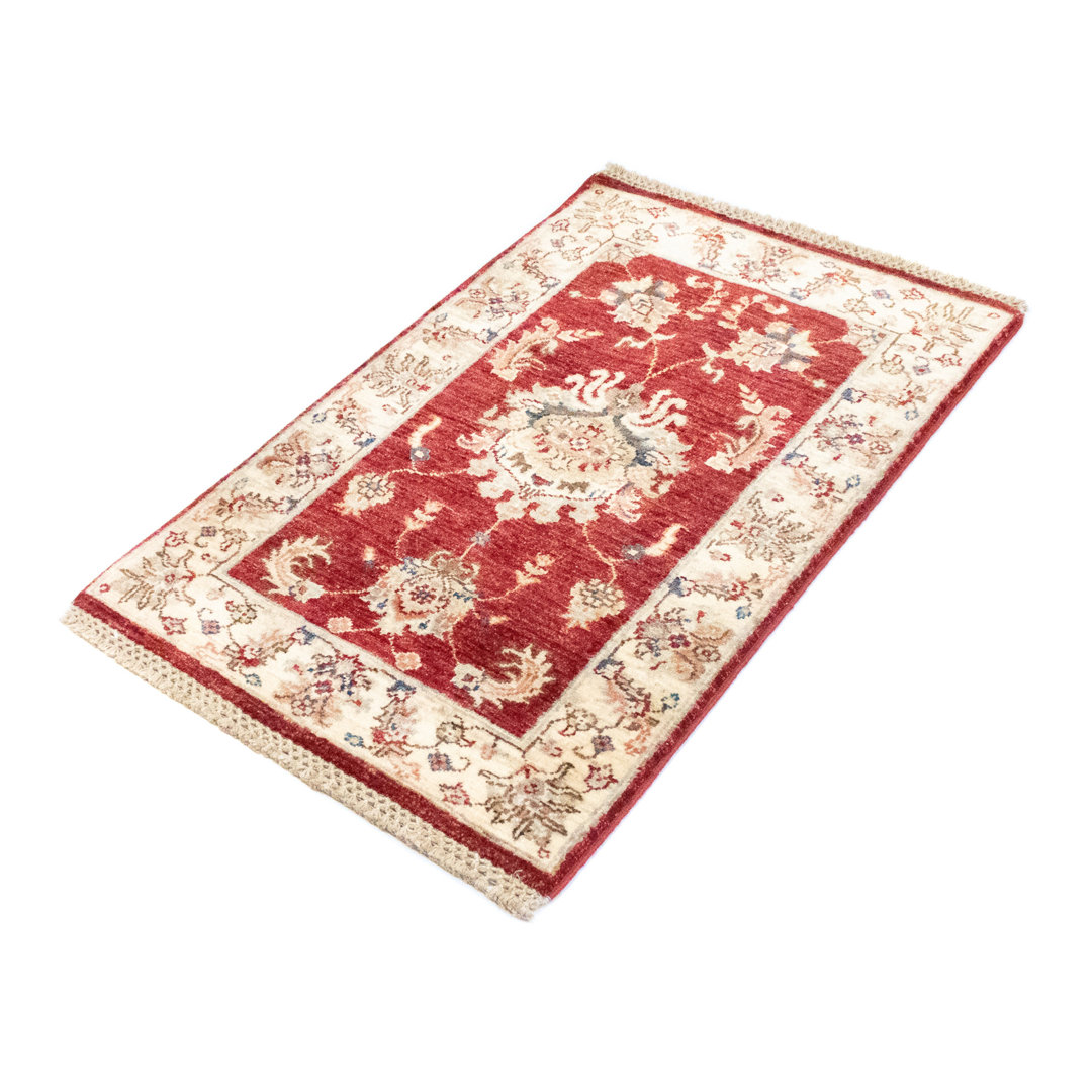 Sanjeev Handmade Flatweave Wool Beige/Red Rug