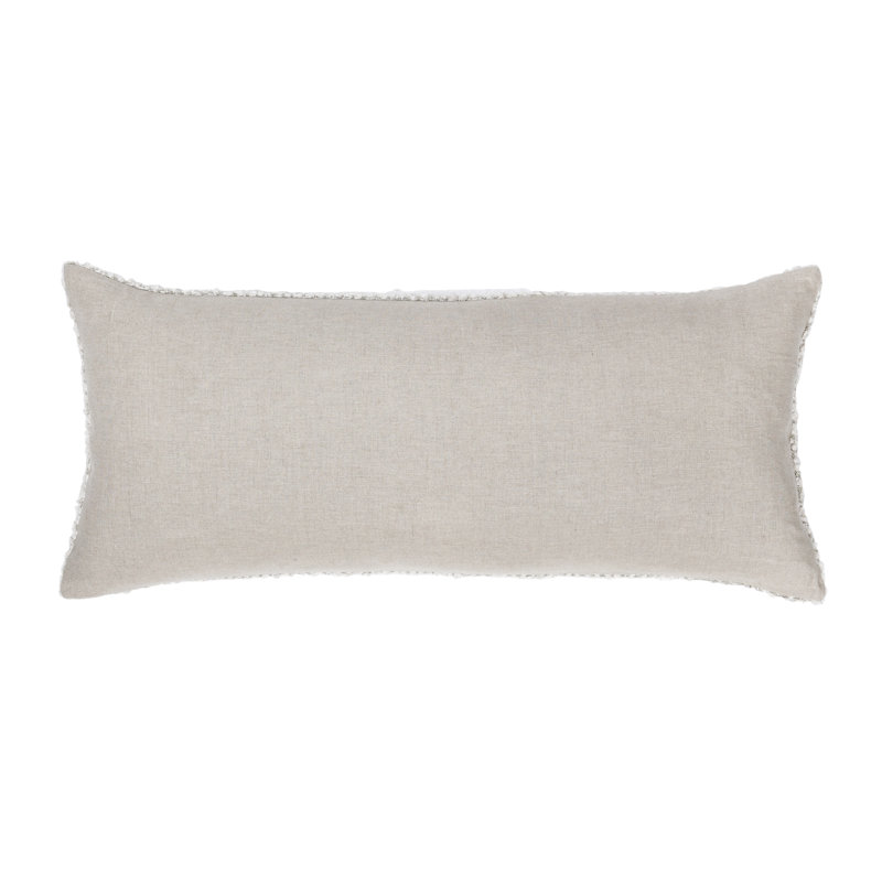 Maris 22" Cotton Linen Blend Throw Pillow, Ivory, Cotton, Rectangle 16" H x 36" W