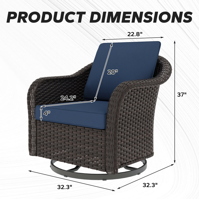 Chaise berçante pivotante pour 2 personnes, Bleu