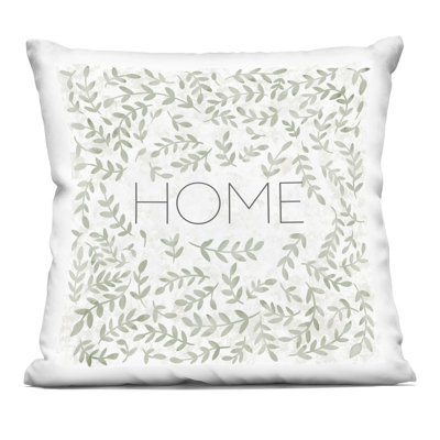 Home with Ivy Sprigs Decorative Printed Throw Pillow, design by SD Graphics Studio, 18 x 7 x 18