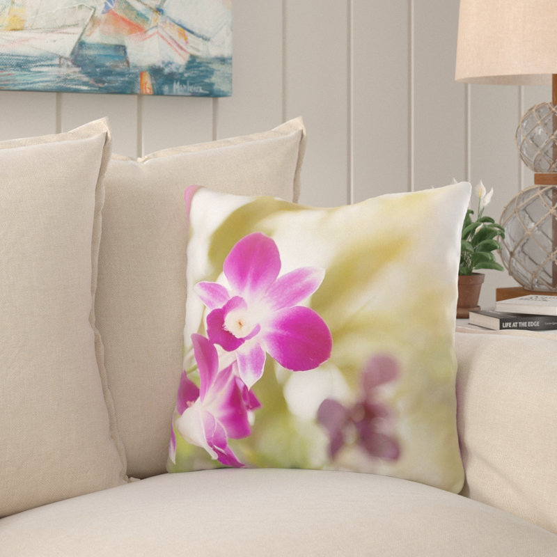 Coussin orchidée Juliana, Microsuède, Intérieur