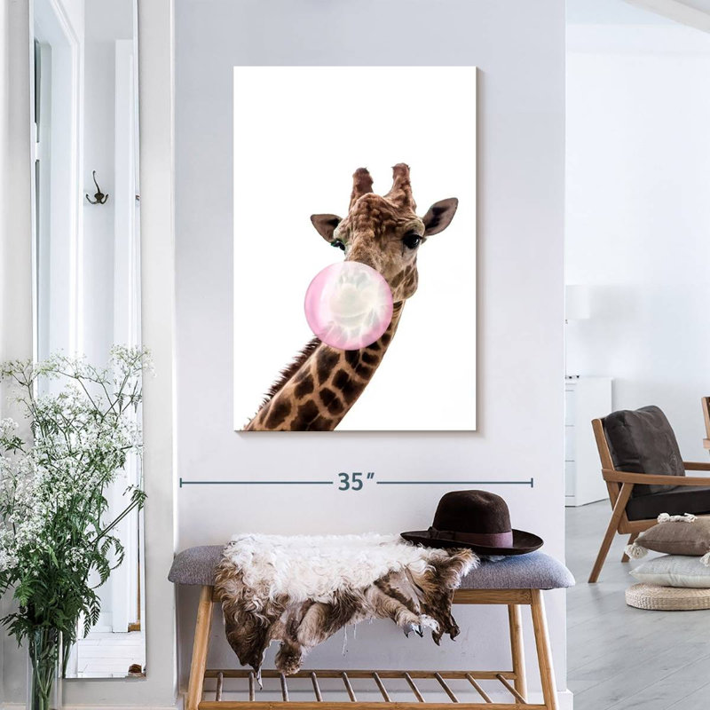 Girafe à bulles, H 36 po x l 24 po x P 1,25 po