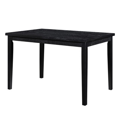 Table de salle à manger décontractée au fini noir avec placage de bois de frêne, assise en bois, pour 4 personnes, finition placage moderne, pièce, 4 utilisations