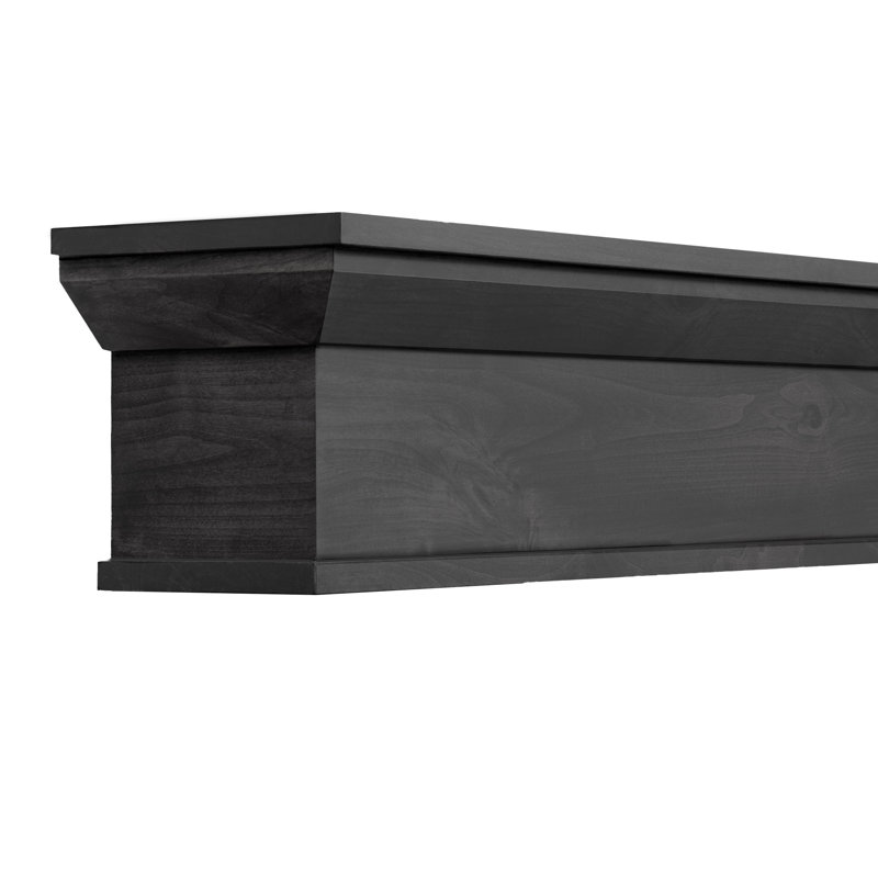Hiromichi Fireplace Mantel, 60", Satin Black