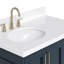 Meuble-lavabo sur pied simple 37 po avec plateau en quartz blanc Abshire-93359475