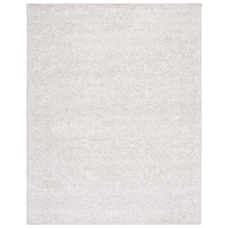 Martha Stewart Hand Tufted Wool/Viscose/Cotton Southwestern Rug in Light Gray/Taupe, Rectangle 8' x 10'
