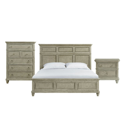 Edyth Panel Bedroom Set In Light Gray