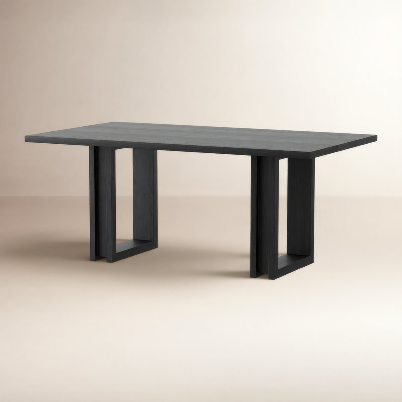 Carmel Solid Wood Dining Table, Black Wash