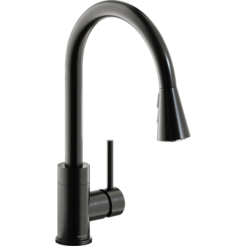 Avado Pull Down Single Handle Kitchen Faucet with Accessories, Black Stainless