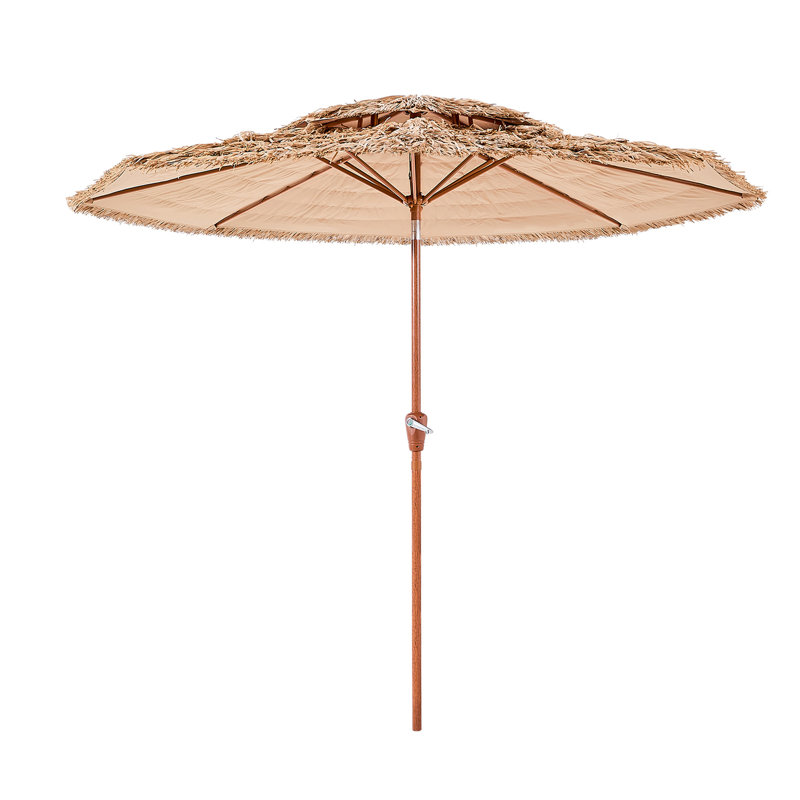 Parasol de patio en chaume à 2 niveaux Tiki, H 59,11 po x l 7,51 po x P 7,52 po