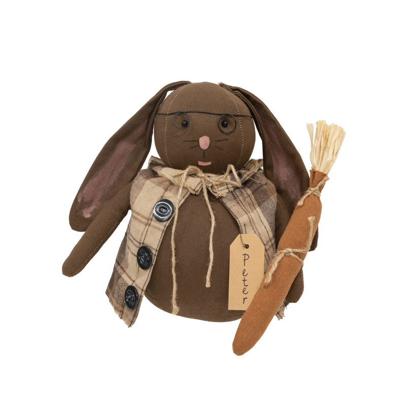 Poupée Peter Bunny avec lunettes et carotte