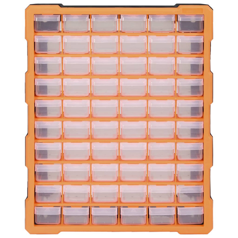Rebrilliant Plastic Decorative Bin, Orange/Black