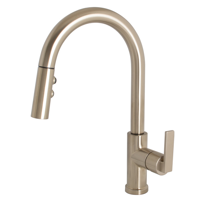 Single Handle Kitchen Faucet with Side Spray, Brown