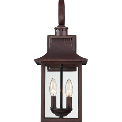 Lanterne murale d'extérieur en verre H 19 po à 2 ampoules Amarone