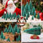 Mini arbre de Noël artificiel 36 pièces avec base en bois 36 pièces Mini arbre de Noël artificiel avec 4 tailles