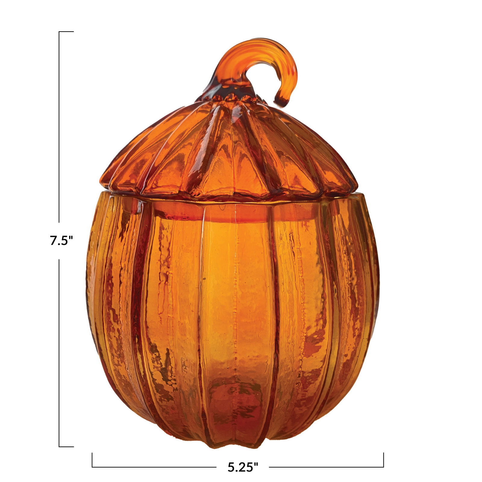 Glass Pumpkin Shaped Jar With Lid