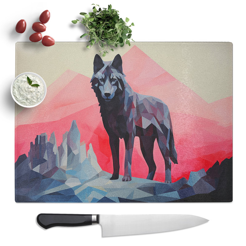 Wolf Minimalism  Glass Chopping Board