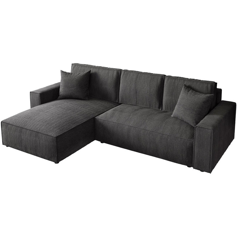 Damionna 4 Seater Sofa Bed, Graphite, Left Hand Facing