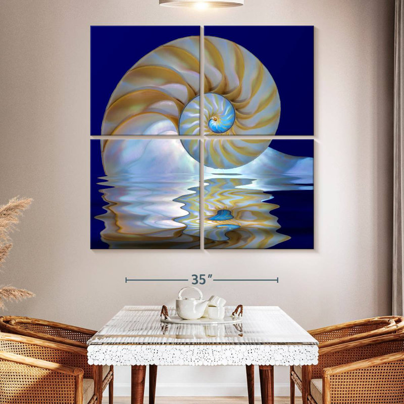 Aletra Nautilus Shell On Water, 50" H x 50" W