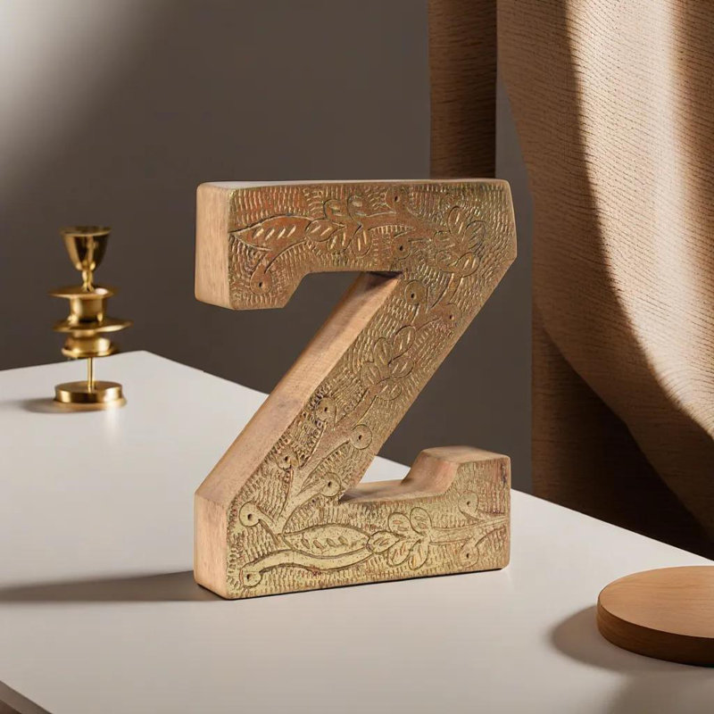 Haddam Text & Numbers Letter Block, Z, Gold