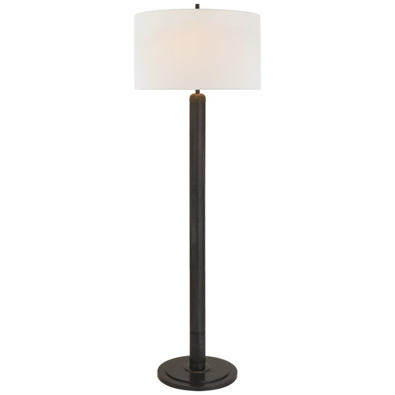 Thomas O'Brien Longacre Floor Lamp, Bronze, Fabric