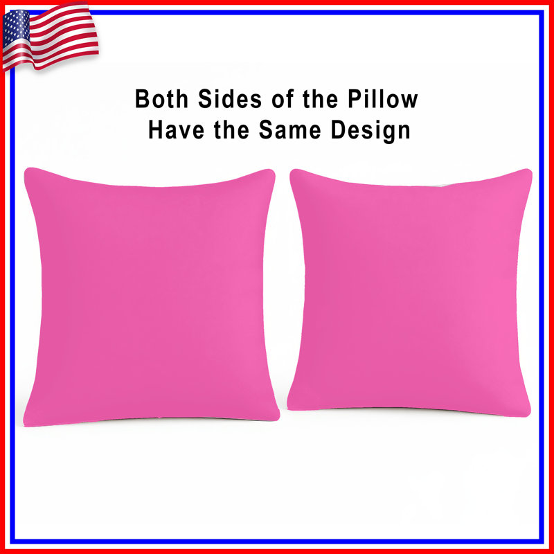 Solid Pink Background Double Sided Throw Pillows, 14 x 14 inches