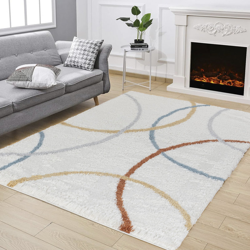Ivory Shaggy Area Rug - Loft Shag, 7 Ft. 10 In. X 9 Ft. 10 In., Rectangle 7'10" x 9'10"