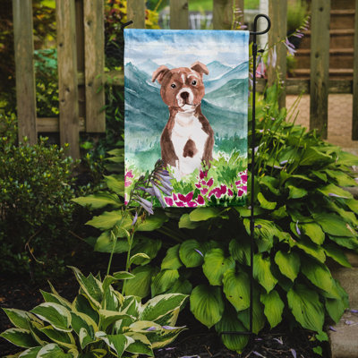 Yorkshire terrier yorkie à 2 côtés en polyester 15 x 11,5 po mountain fleurs drapeau de jardin
