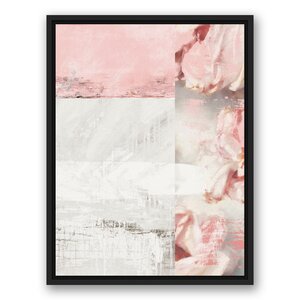 Wrought Studio Pastel Pink Flower Strokes Framed On Canvas Print | Wayfair