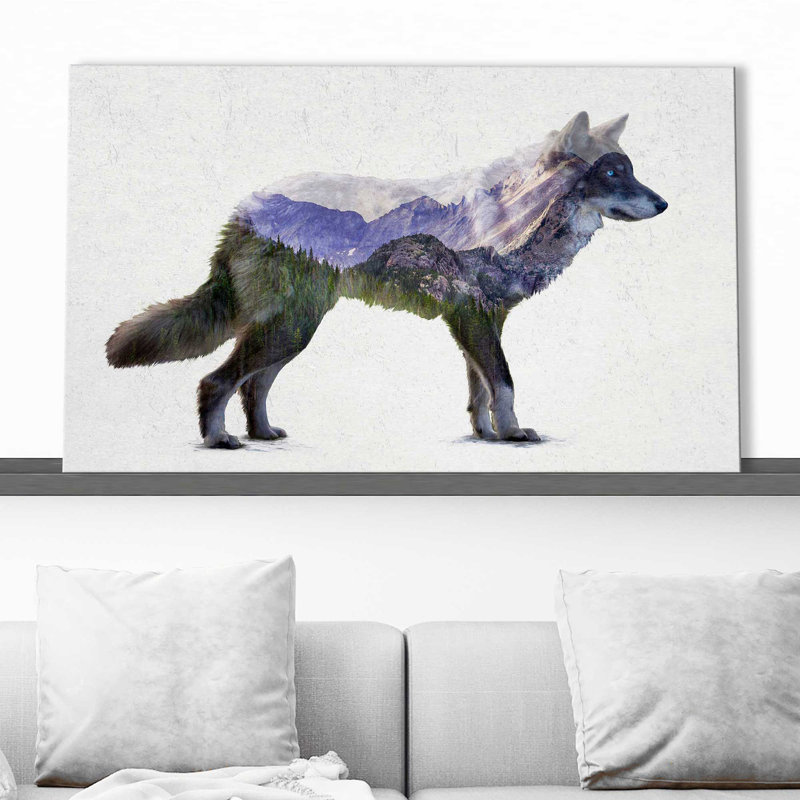 Rocky Mountain Gray Wolf par - impression, Toile tendue, H 18 po x l 30 po x P 1 po