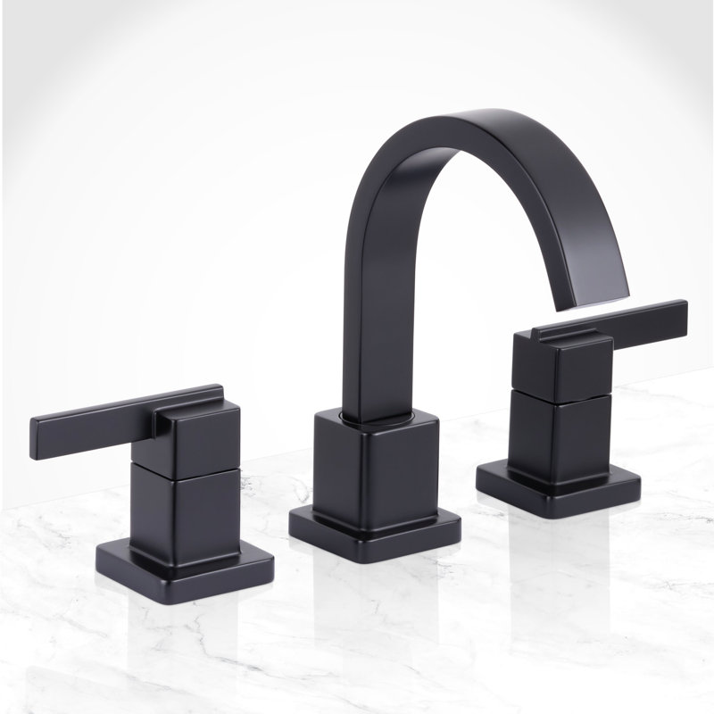 1.2 GPM Widespread Bathroom Faucet with Pop-Up Drain Assembly, Flat Black