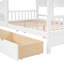 Full Size Wooden House Bed In White With Drawers And Shelf, A Space - Saving Solution For Storage Function, 2 Shelf ' Needs