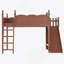 Lit mezzanine double avec tablettes de rangement et garde-robe, lits mezzanine en bois massif avec glissières et échelles amovibles, aucune boîte à ressorts nécessaire, naturel profond (protection par brevet)-322709642-322709653