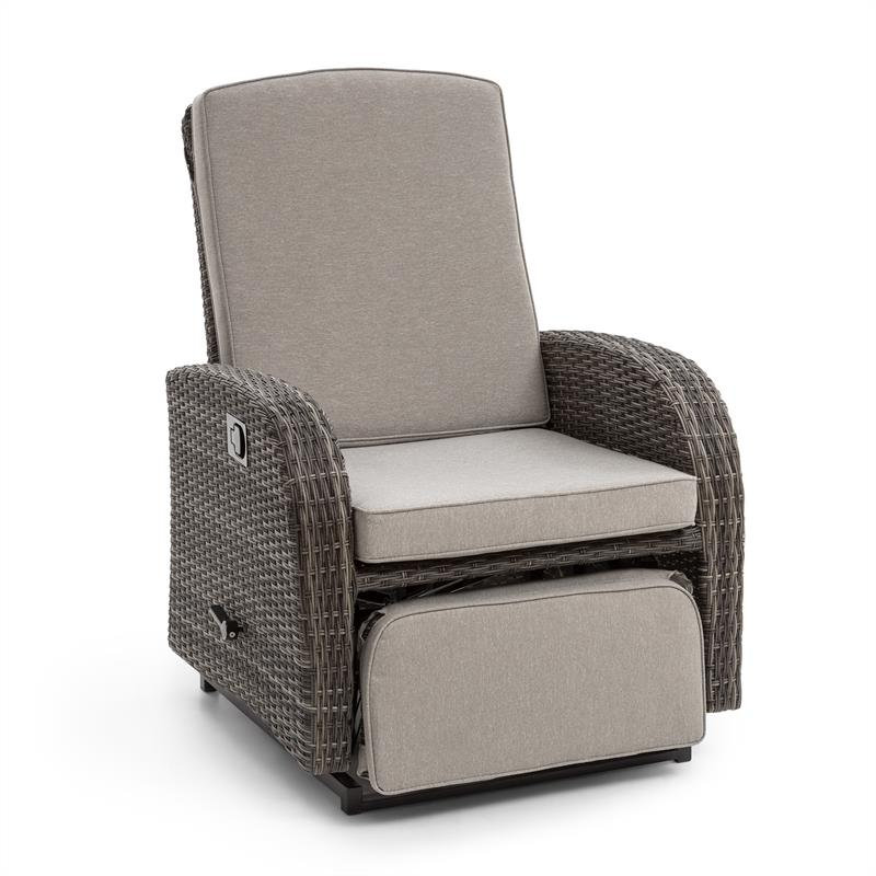 Comfort Siesta Wicker Outdoor Lounge Chair, Dark grey/Grey