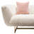 Venus Cream Fabric Sofa W/ Contrasting Pillows & Gold Finished Metal Base-33485354