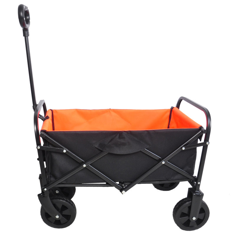 Mini chariot de plage pliable, Noir / Rouge