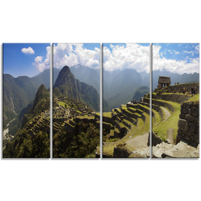 « machu picchu panorama landscape », ensemble de 4 reproductions de photos sur toiles tendues