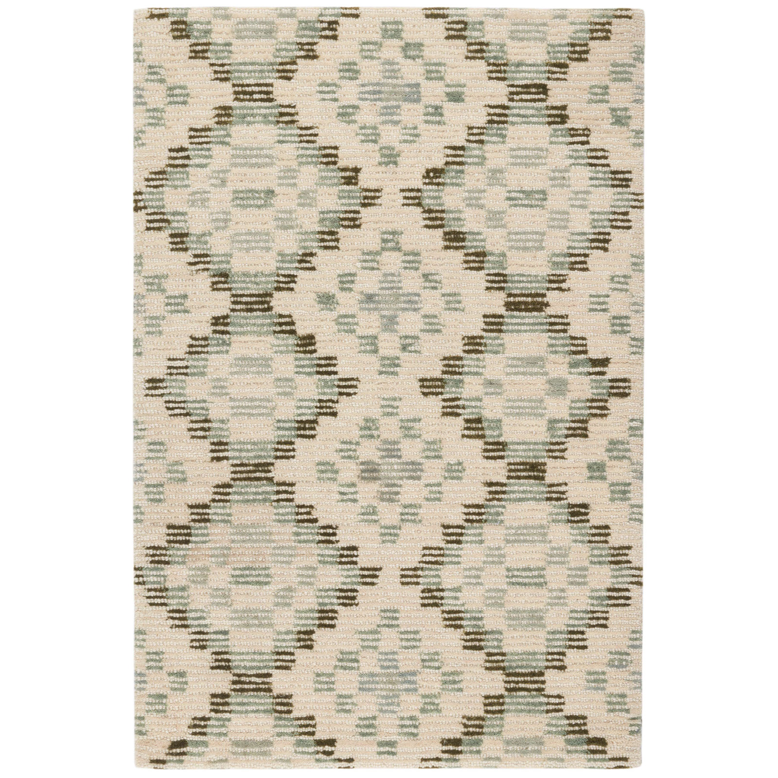Diamond Cove Green Hand Tufted Wool Rug, Rectangle 7'6" x 9'6"