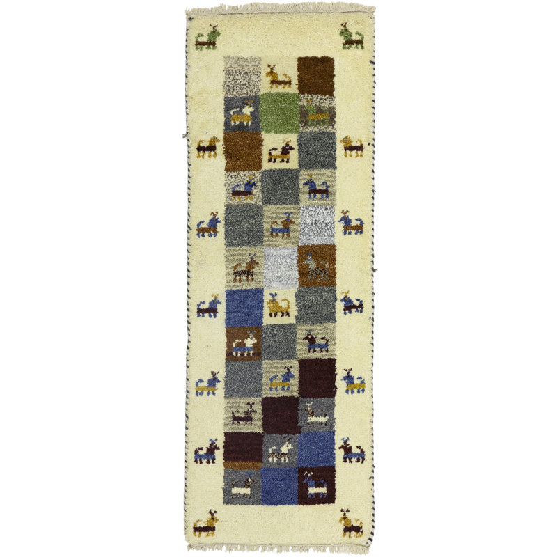 Tapis multicolore tribal 1 x 4 Indo Gabbeh