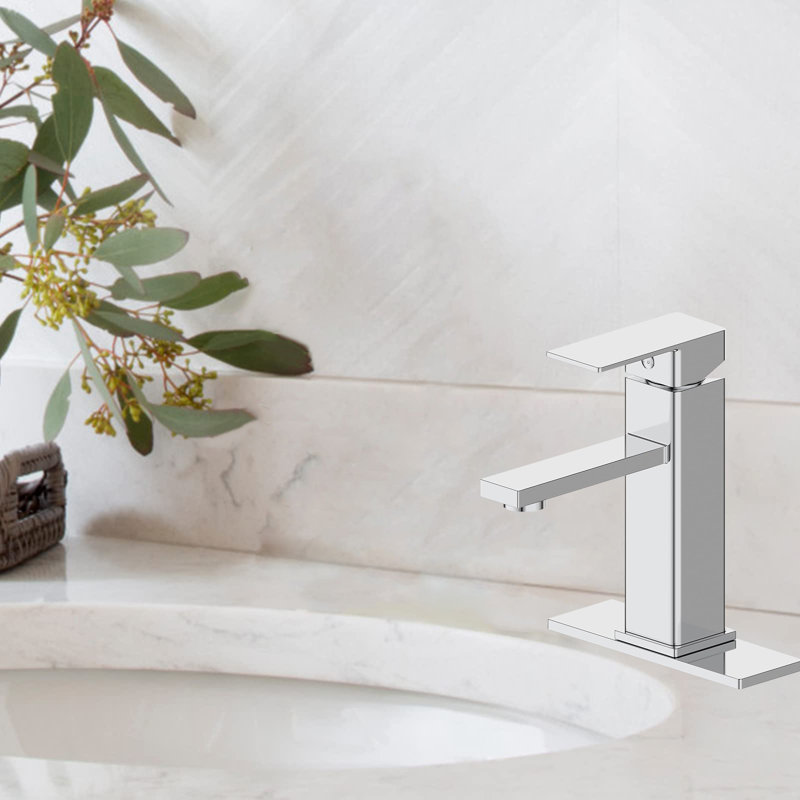 Pop-Up Drain Bathroom Faucet Set, Deck Mount Single Handle Bathroom Sink Faucet, Farmhouse RV Lavatory Faucet (1-Hole Or 3-Hole)