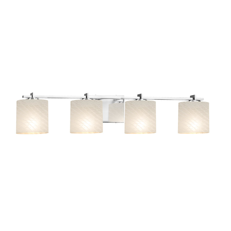 Éclairage pour salle de bain à intensité variable 4 lumières Casson, Chrome poli, Tissage, Oui