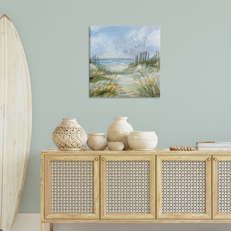 Art mural sur toile Pathway Beach Grasses, design par Susan Winget, H 30 po x l 30 po