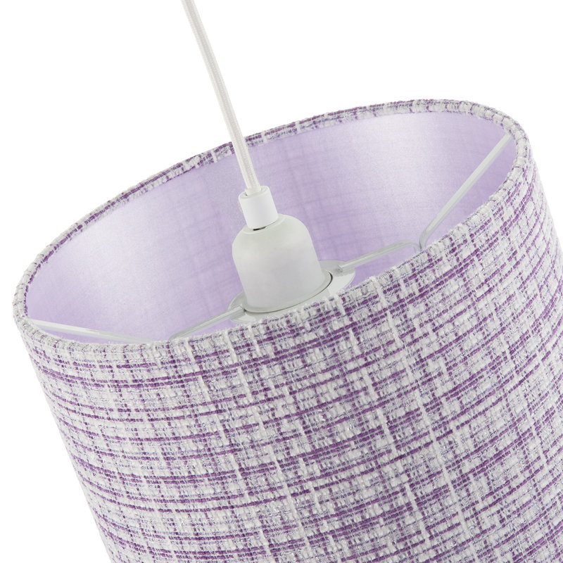 18 cm H Drum Fabric Lamp Shade ( No Direct Attachment Method ) in Purple