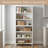 76.3" Tall 6-Tier Bookcase with Adjustable Shelves & Raised Legs, White Display Storage Cabinet for Living Room, Bedroom, Kitchen or Home Office-1357881473