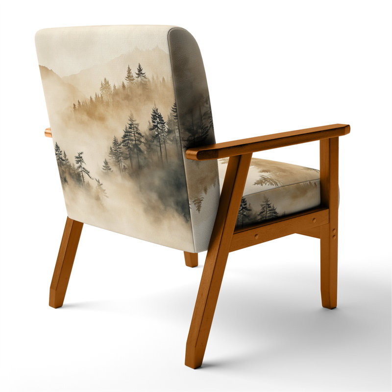 Chaise rembourrée Forest - Chaise avec accoudoirs Sand Forest Veil I, Accoudoirs carrés bruns