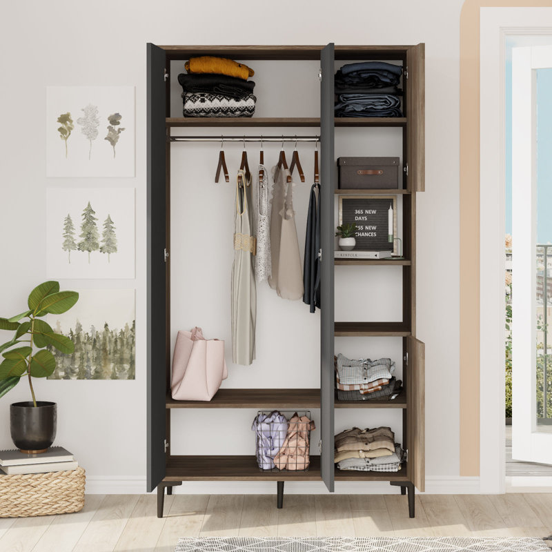 Wardrobe, Noyer / gris
