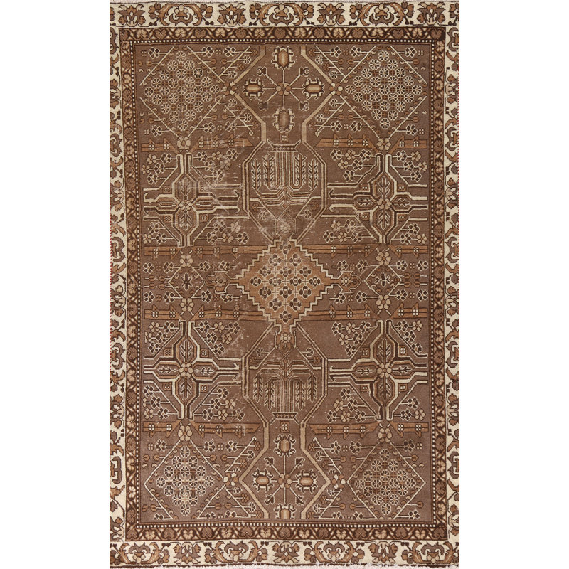 Tapis brun géométrique 6 x 9